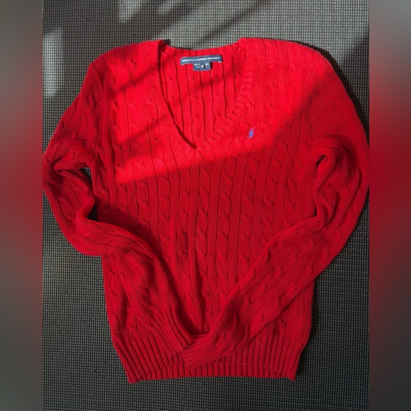 Ralph Lauren V-Neck Red Sweater - Picture 1 of 2
